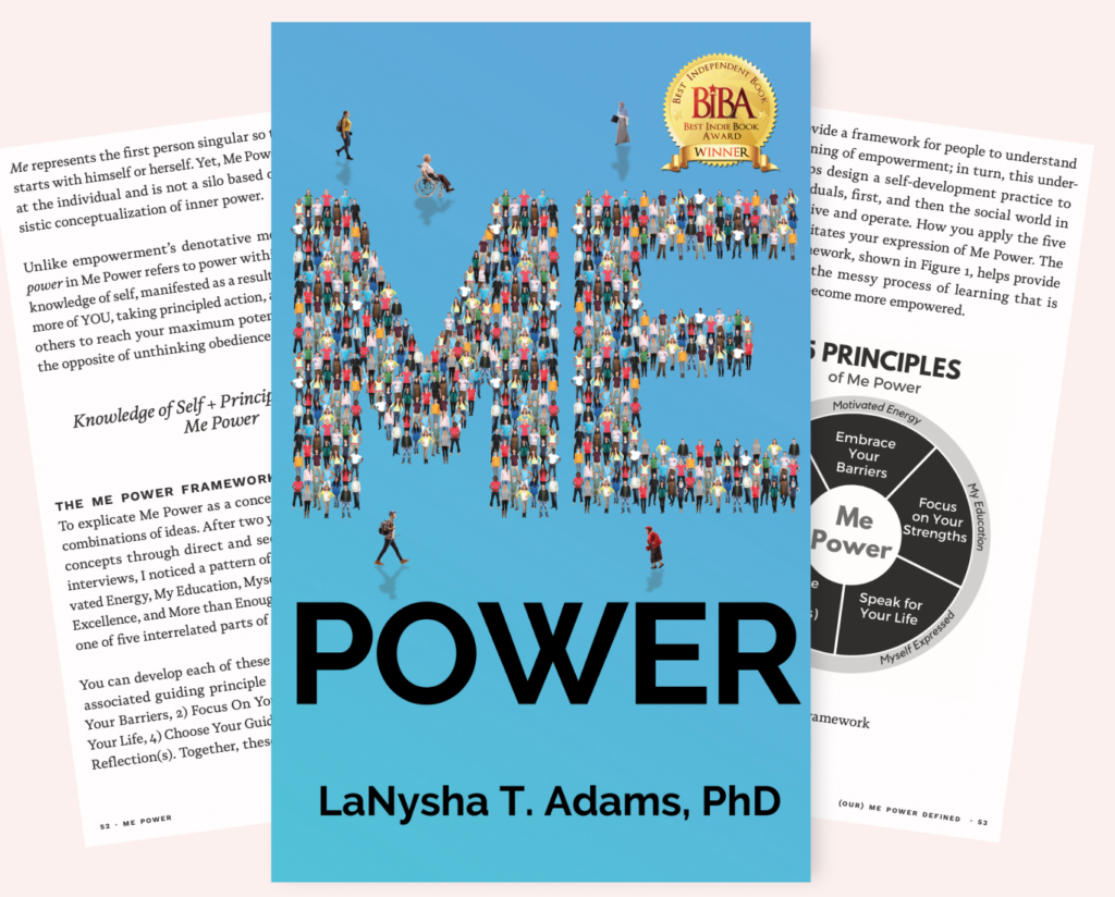 Me Power Book Cover by La Nysha T. Adams, PhD. Awarded The Best Indie Book Award
